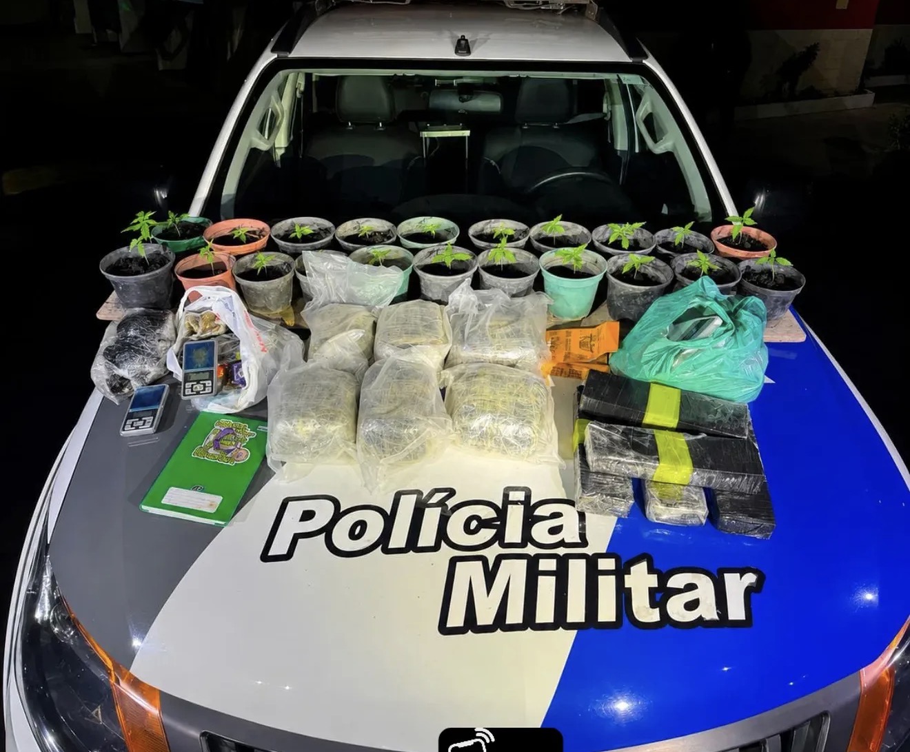 Operação integrada prende três suspeitos e apreende grande quantidade de drogas em Anchieta